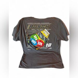 Joe Gibbs Racing Nascar Kyle Busch Gray Racing Graphic T-Shirt Size L Mens